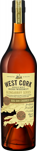 Виски West Cork Glengarriff Series Bog Oak Charred Cask Single Malt Irish Whiskey, 0.7 л