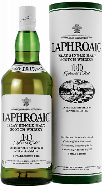 Виски Laphroaig Single Malt 10 years old (gift box), 0.7 л