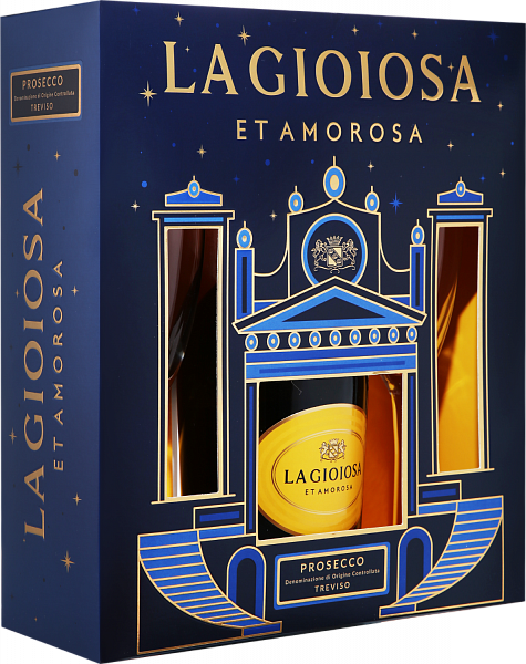 La Gioiosa Prosecco DOC in gift box with two glasses, 0.75 л