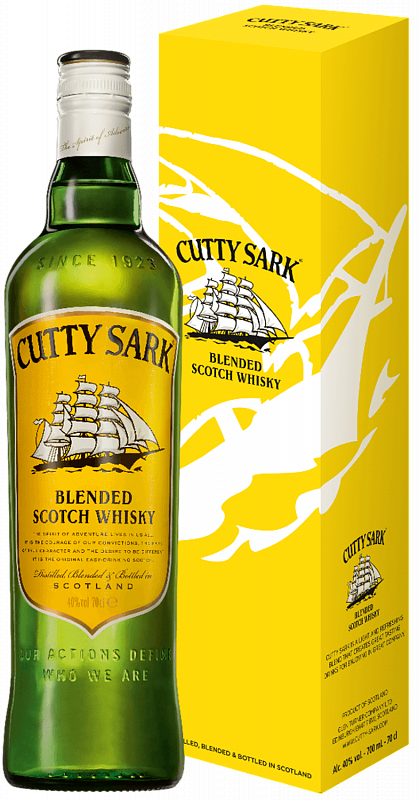 Катти Сарк купажированный шотландский виски в подарочной упаковке 0.7 л